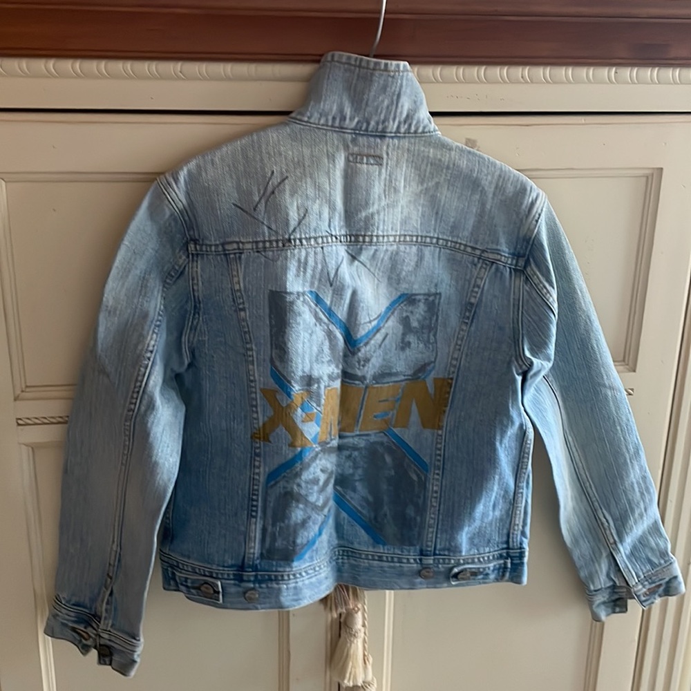 Hand Signed By Hugh Jackman Painted Denim X-Men Jacket